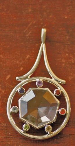 Chakra-Rad mit Bergkristall Länge ca. 60 mm