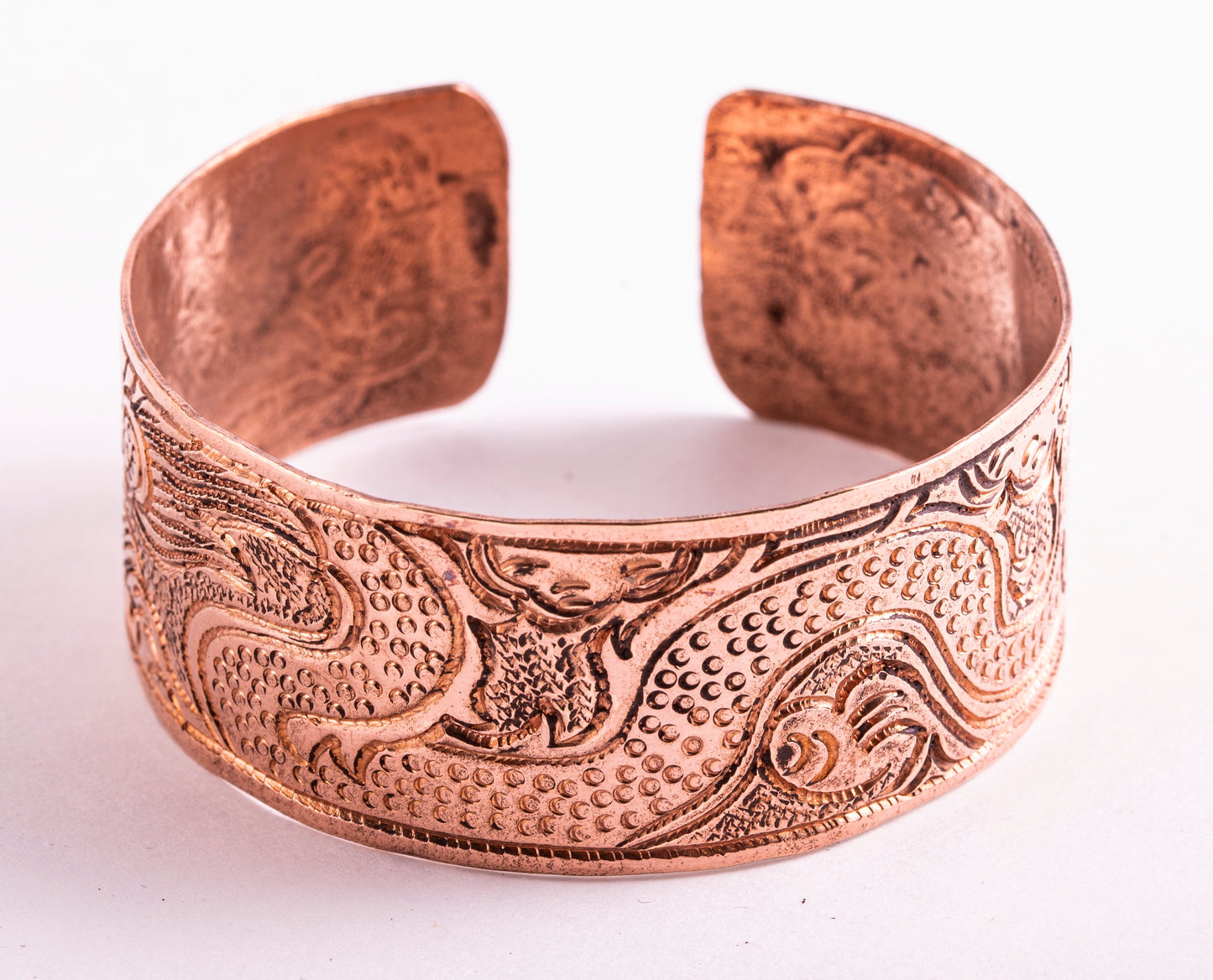 Armreif mit Drachenmuster Kupfer