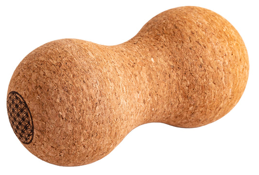 Faszien Duoball aus Kork, groß mit Blume des Lebens