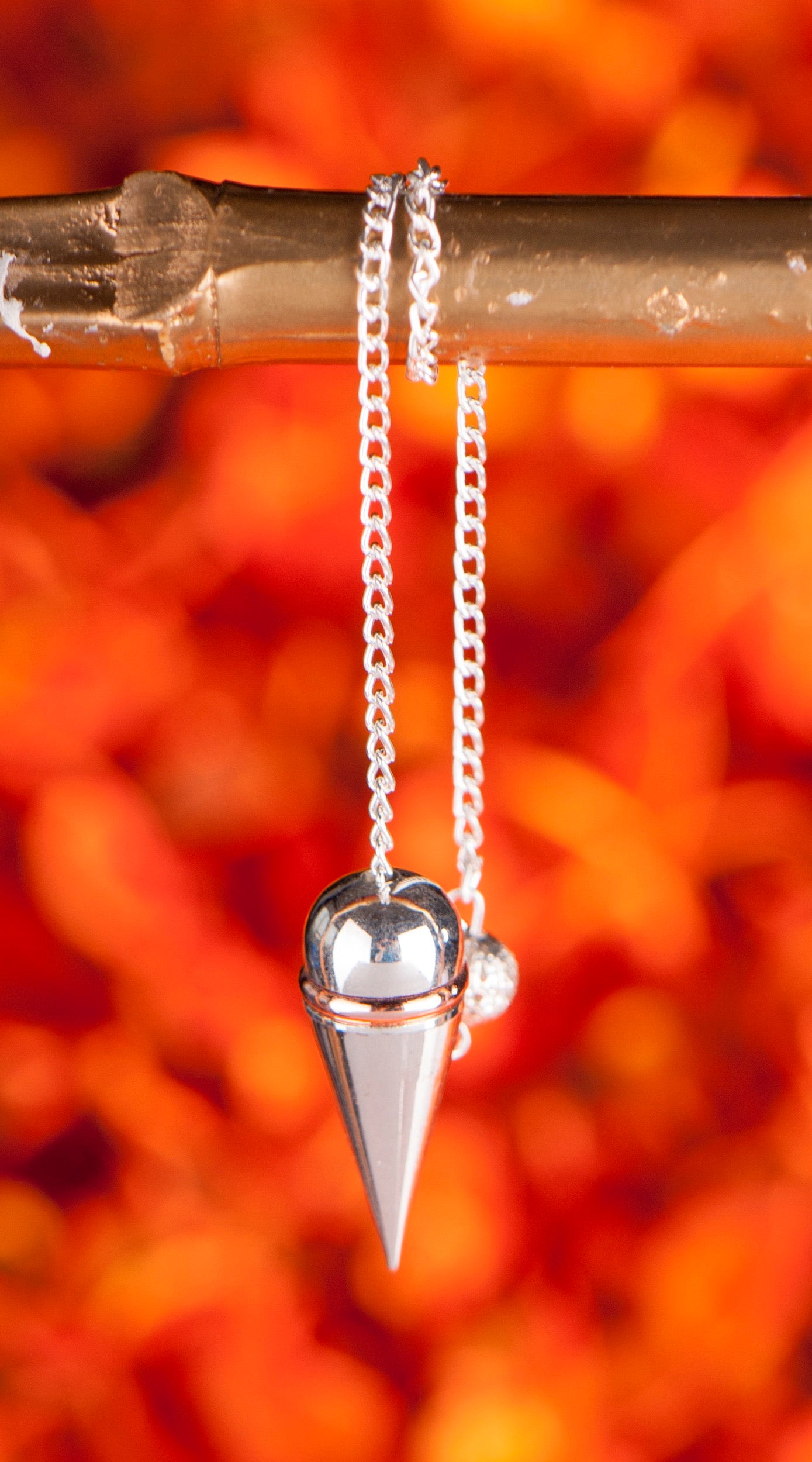 Schraubenpendel mit Kupferring, versilbert