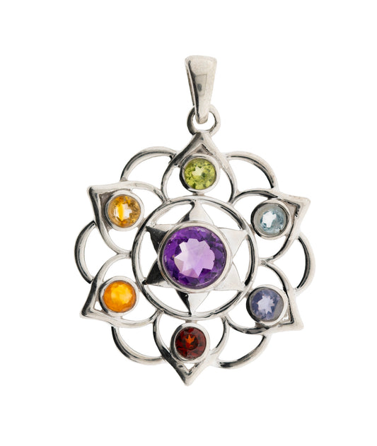 Mandala mit Chakrasteinen