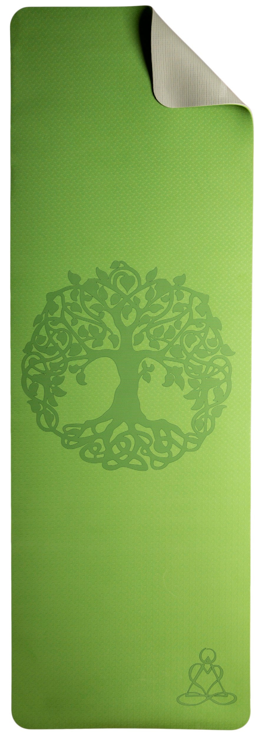 Yogamatte TPE ecofriendly - hellgrün/grau
