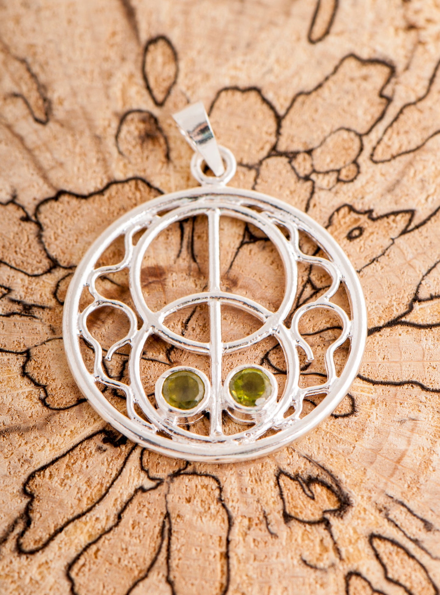 Avalon Anhänger mit Peridot Ø 2,8 cm, 925 Sterling Silber