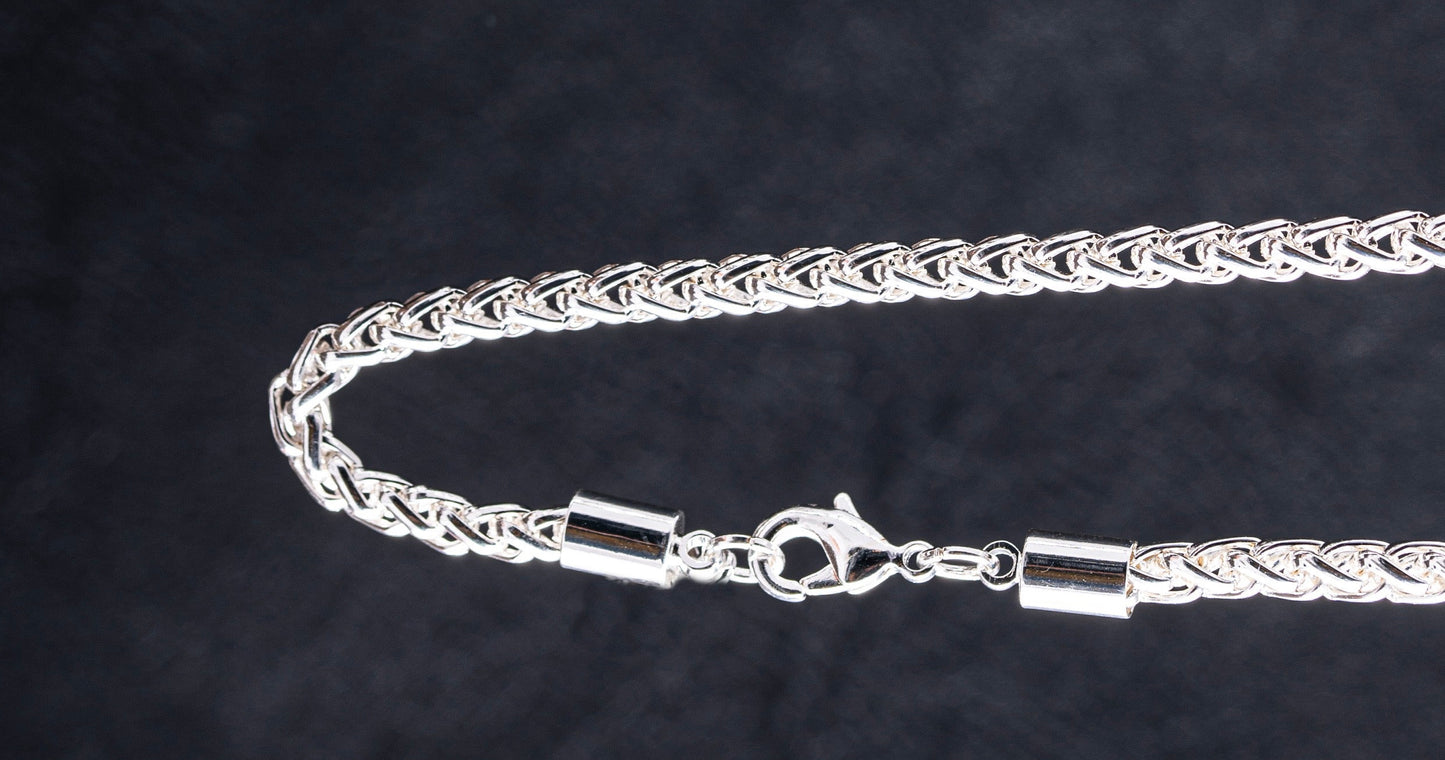 Zopfkette 60cm versilbert d: 3mm